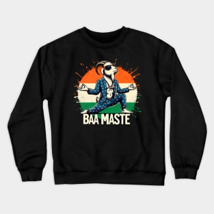 Baa Maste Namaste India Goat Yoga Funny Humor Sarcastic Pun Crewneck Sweatshirt